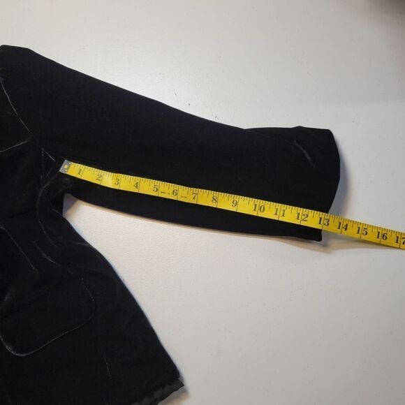 Hi Studio Black Velvety Velour Blazer Jacket Women's Plus Size 14 Whimsigoth - Picture 7 of 8